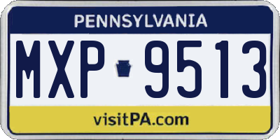PA license plate MXP9513