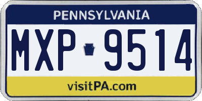 PA license plate MXP9514