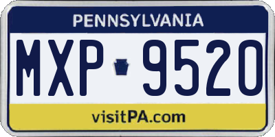 PA license plate MXP9520