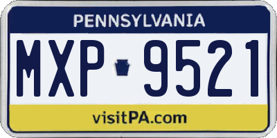 PA license plate MXP9521