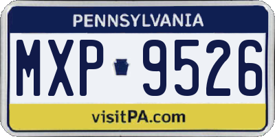 PA license plate MXP9526