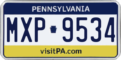 PA license plate MXP9534
