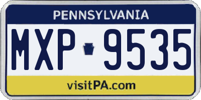 PA license plate MXP9535