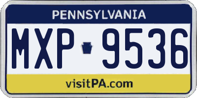 PA license plate MXP9536