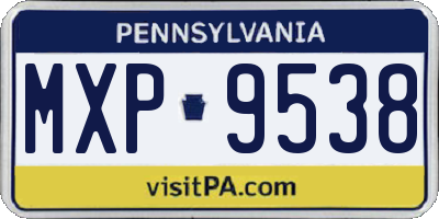 PA license plate MXP9538