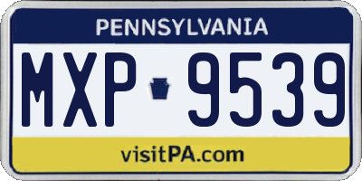 PA license plate MXP9539