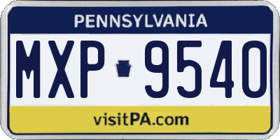 PA license plate MXP9540