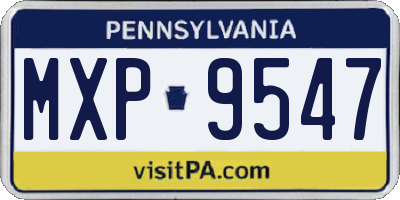 PA license plate MXP9547
