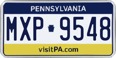 PA license plate MXP9548