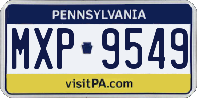 PA license plate MXP9549