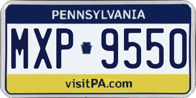 PA license plate MXP9550
