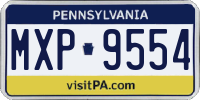 PA license plate MXP9554