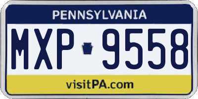 PA license plate MXP9558
