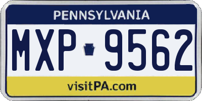 PA license plate MXP9562