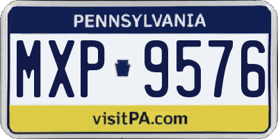 PA license plate MXP9576