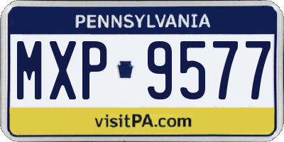 PA license plate MXP9577