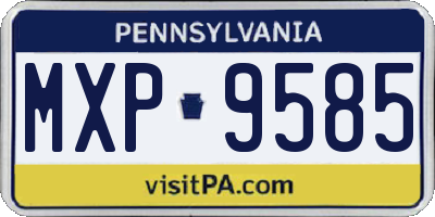 PA license plate MXP9585