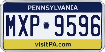 PA license plate MXP9596