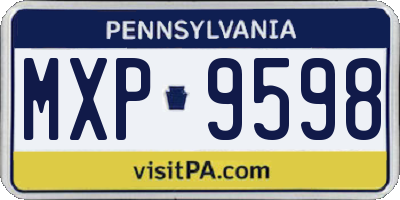 PA license plate MXP9598