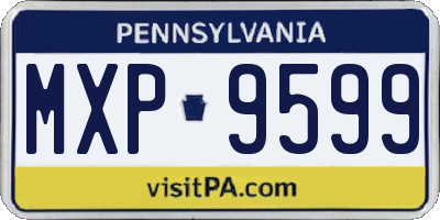 PA license plate MXP9599