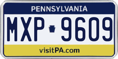 PA license plate MXP9609