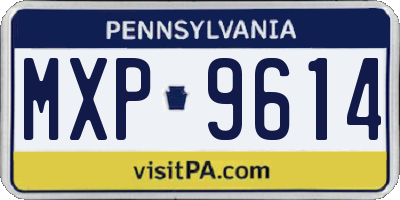 PA license plate MXP9614