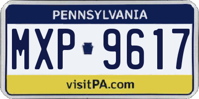 PA license plate MXP9617