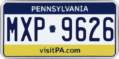 PA license plate MXP9626