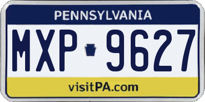 PA license plate MXP9627