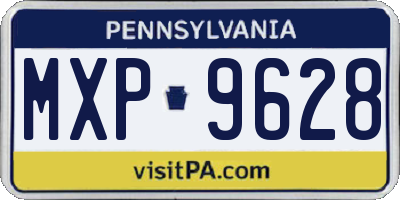 PA license plate MXP9628