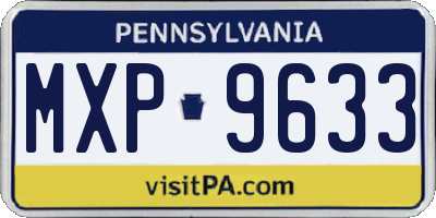 PA license plate MXP9633