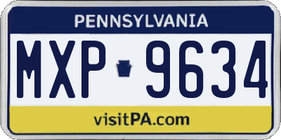 PA license plate MXP9634