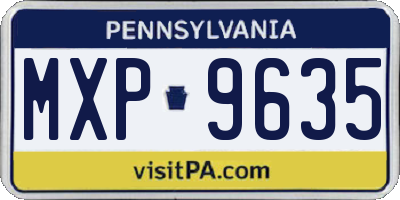 PA license plate MXP9635