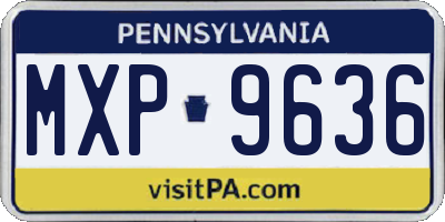 PA license plate MXP9636