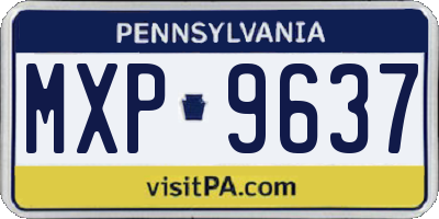 PA license plate MXP9637