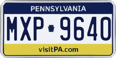 PA license plate MXP9640