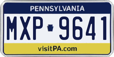 PA license plate MXP9641