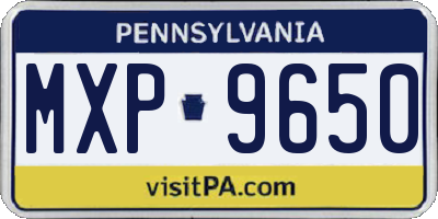 PA license plate MXP9650