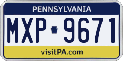 PA license plate MXP9671