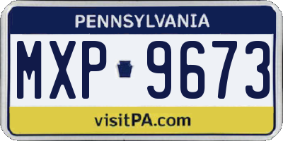 PA license plate MXP9673