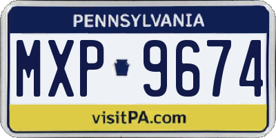 PA license plate MXP9674