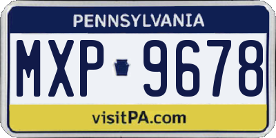 PA license plate MXP9678