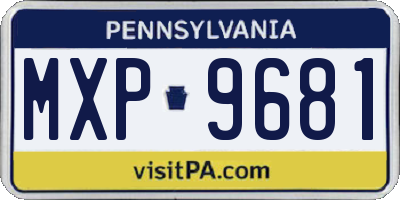 PA license plate MXP9681
