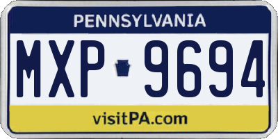 PA license plate MXP9694