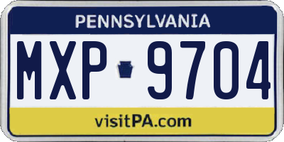 PA license plate MXP9704