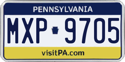 PA license plate MXP9705
