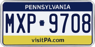 PA license plate MXP9708
