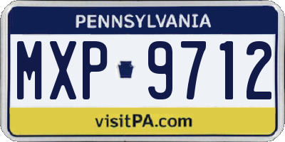 PA license plate MXP9712