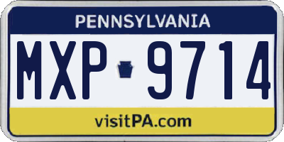 PA license plate MXP9714