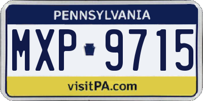 PA license plate MXP9715